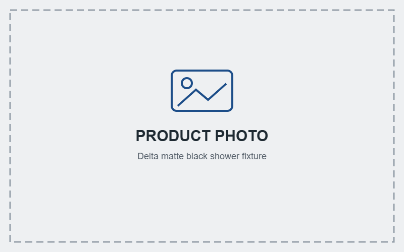Delta matte black shower fixture