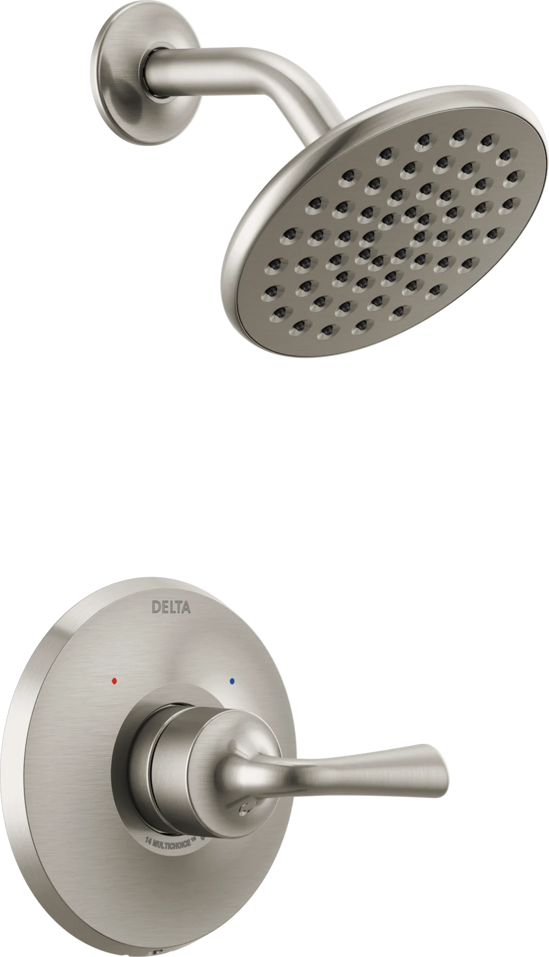 Delta shower trim kit with rain showerhead and single-handle valve